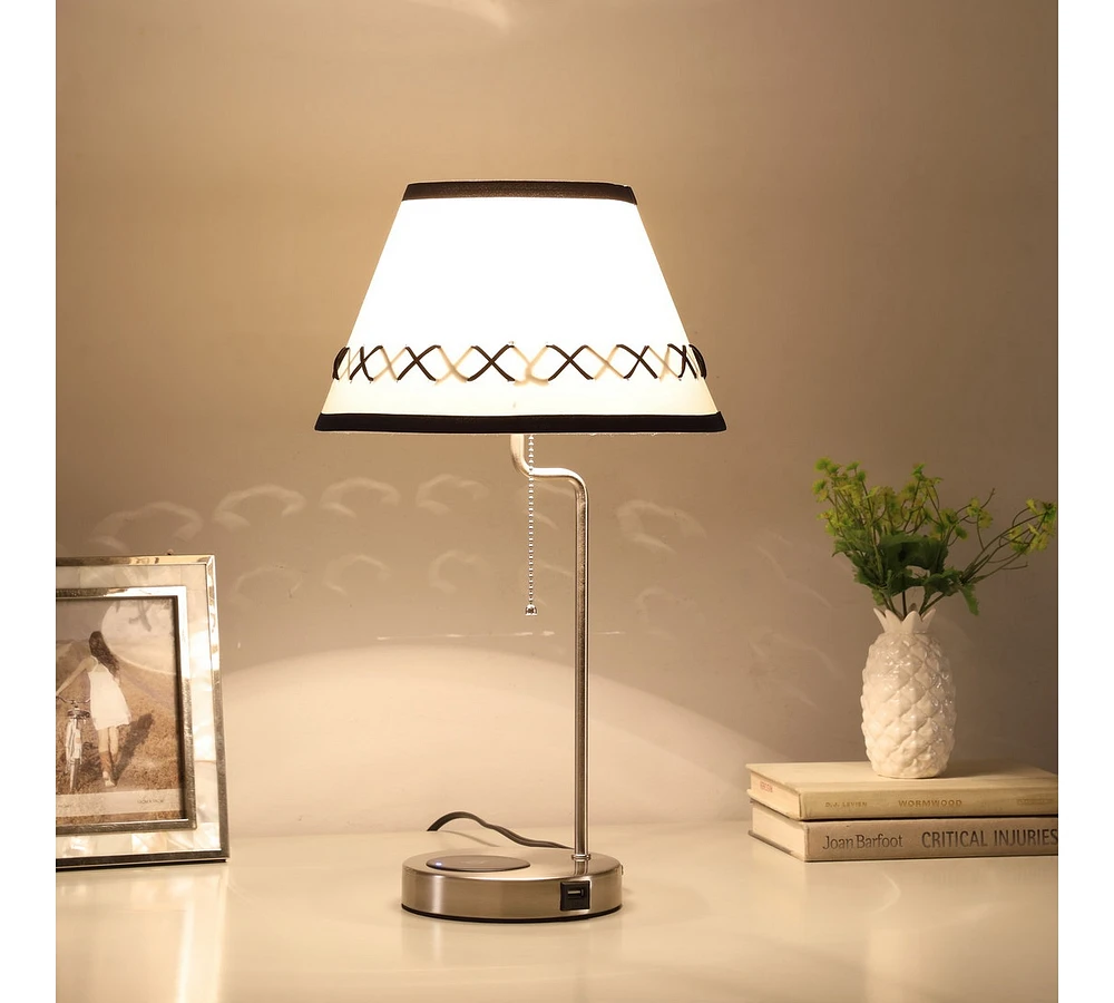 20-Inch Shelby Modern Craft Table Lamp with Usb Charging Station