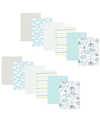 Hudson Baby Cotton Flannel Burp Cloths, 12-Pack