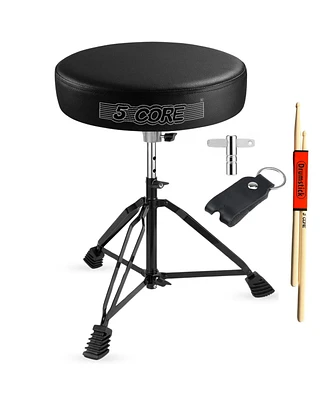 5 Core Drum Throne 3" Thick Padded Comfortable Guitar Stool Drummer Chair Adjustable Musician Seat