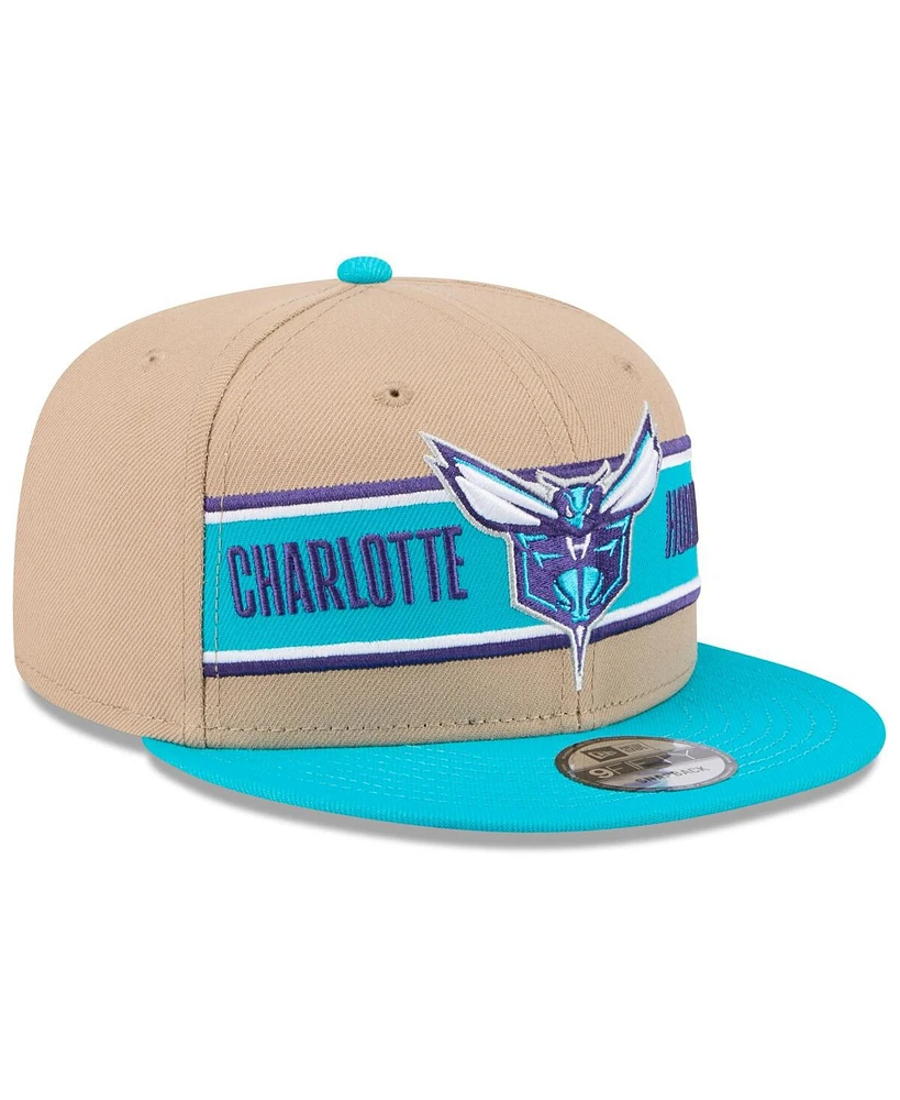 New Era Men's Tan/Teal Charlotte Hornets 2024 Nba Draft 9FIFTY Snapback Hat