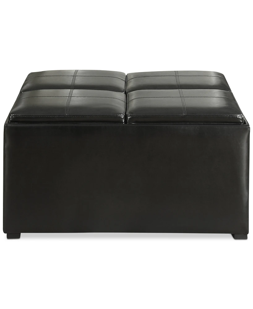 Avalon Faux Leather Coffee Table Storage Ottoman