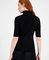 Anne Klein Women's Half-Sleeve Turtleneck Sweater