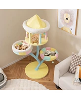 Multi-Layer Cat Tree Cat Tower with Open Condo 2 Removable Perches Dangling Balls