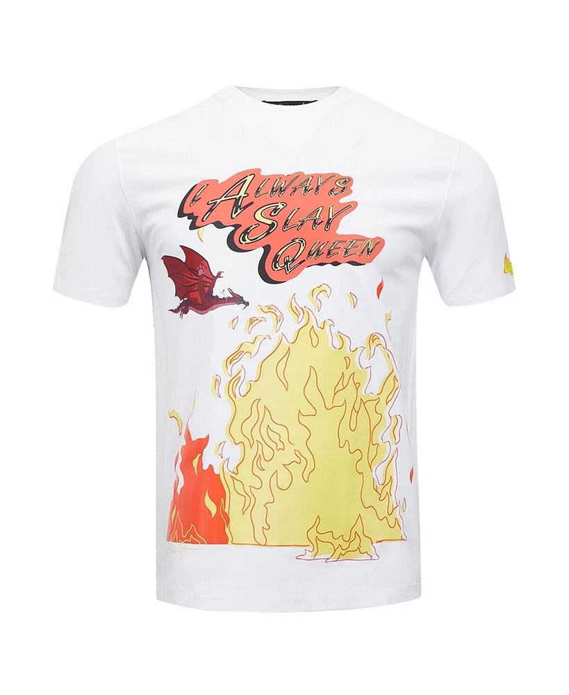 Freeze Max Men's White Rick and Morty Year of the Dragon I Always Slay Queen T-Shirt
