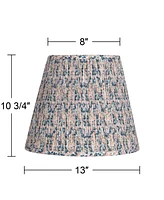 Hardback Shirred Empire Lamp Shade Pink Blue Floral Medium 8" Top x 13" Bottom x 11" Slant x 10.75" High Spider with Replacement H