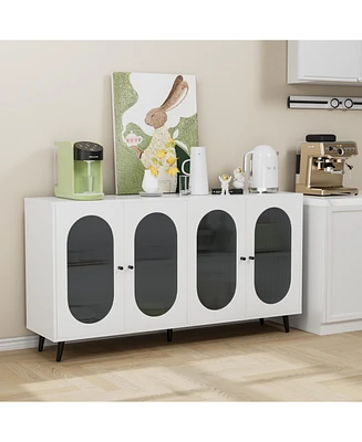 Modern Sideboard with Acrylic Doors & Adjustable Shelf