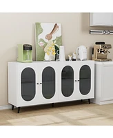 Modern Sideboard with Acrylic Doors & Adjustable Shelf