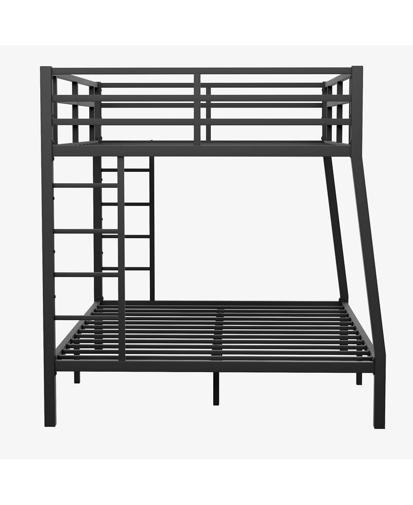 Full Xl over Queen Bunk Bed, Sturdy Metal Frame, Noise Reduced, No Box Spring