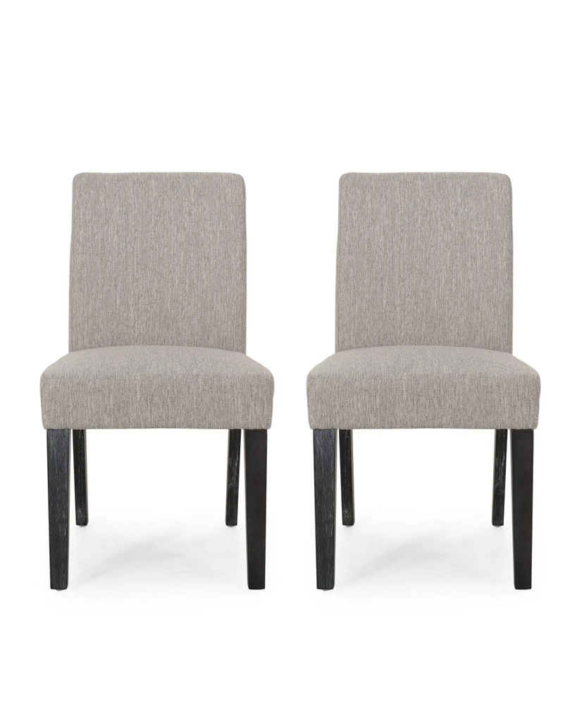 Contemporary Upholstered Dining Chair With Tapered Rubberwood Legs