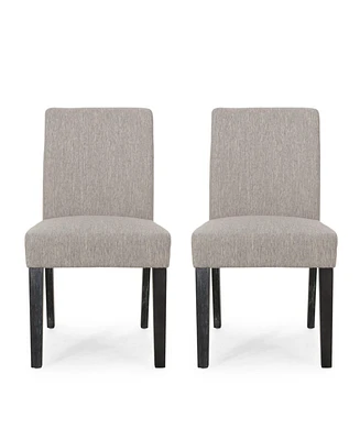 Contemporary Upholstered Dining Chair With Tapered Rubberwood Legs