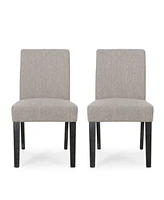 Contemporary Upholstered Dining Chair With Tapered Rubberwood Legs