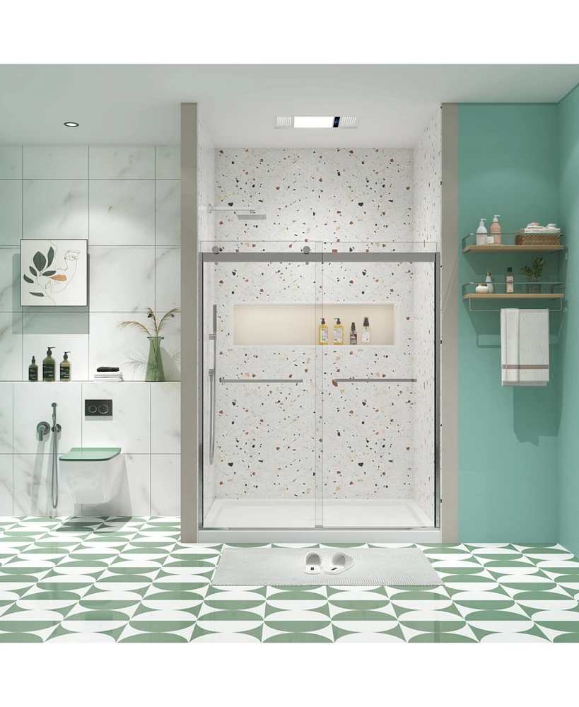 Bypass Shower Door, 56"-60"W x 74"H, Tempered Glass