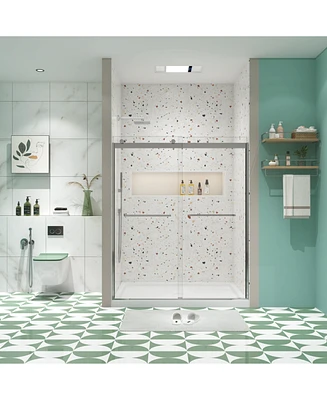 Bypass Shower Door, 56"-60"W x 74"H, Tempered Glass