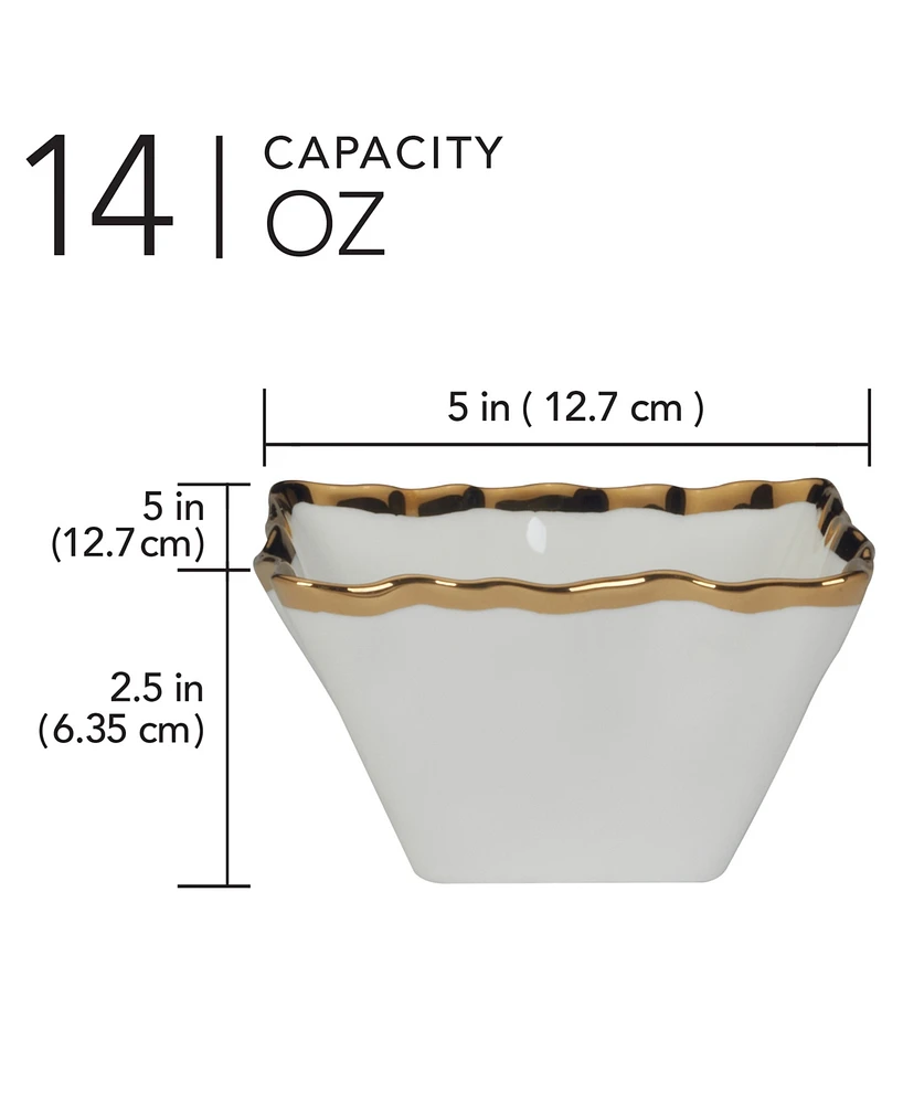 Certified International Regency Square Snack Bowls, Set of 4