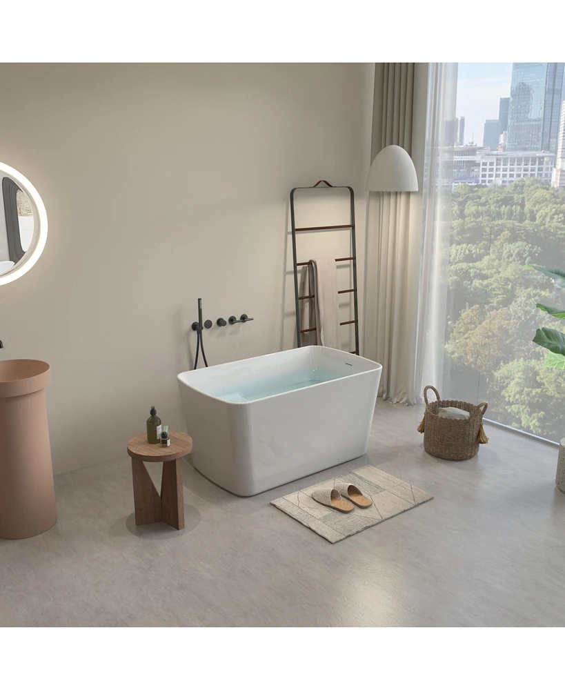Embrace Serenity: Freestanding Soaking Bathtub with Seat