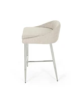 Modern Upholstered Counter Stool With Chrome Base