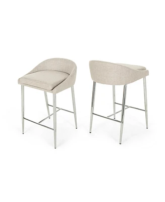 Modern Upholstered Counter Stool With Chrome Base