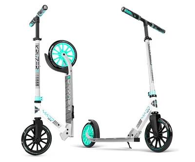 Folding Kick Scooter for Adults and Teens – Lightweight Durable Frame Adjustable Handlebar Big 200mm Wheels 220lbs C