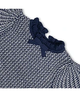 Hope & Henry Toddler Girls Short Sleeve Ruffle Edge Sweater Dress