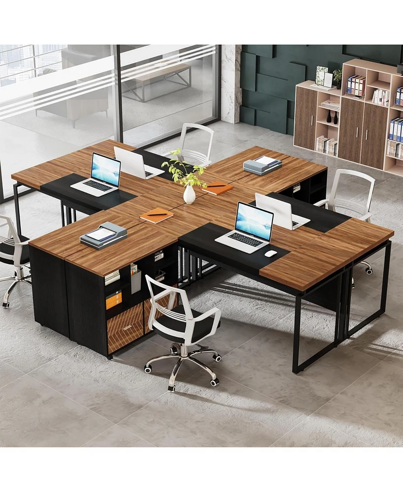 Tribesigns 63" Modern Conference Table with Splicing Board, 5FT Meeting Tables for Home Office, Business Training Seminar Stylish Meta