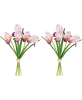 Slickblue Iris Floral Bundles for Elegant Spring and Home Decor (Set of 2)