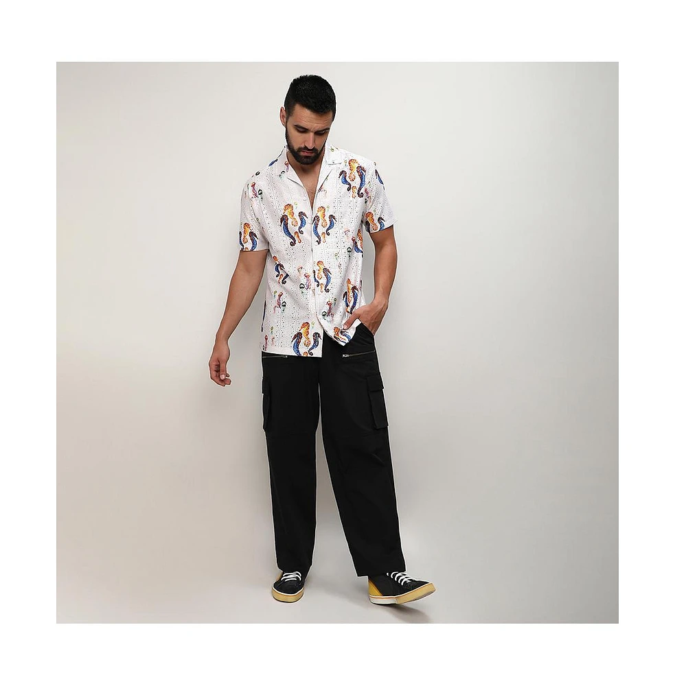 Men's Multicolour Mesh Seahorse Shirt