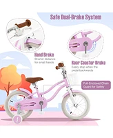 18 Inch Adjustable Kids Bike with 2 Brake System Ages 3-8