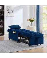 4-in-1 Sofa Bed with Adjustable Backrest, Storage, and Pillows