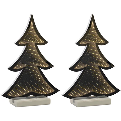 Slickblue Tree Infinity Light (Set of 2) 12.5"H Acrylic 3 Aa Batteries Not Included or Ul Cord Included