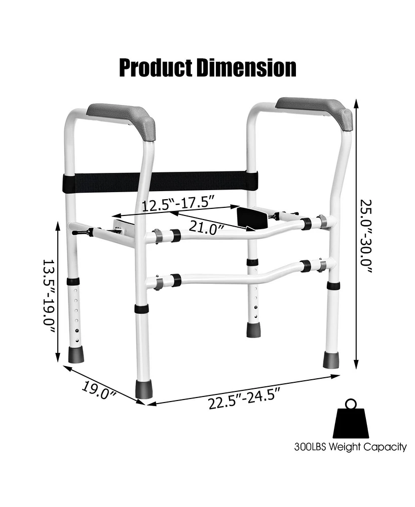 Givimo Steel Safety Toilet Rail with Created Fixable Clamp