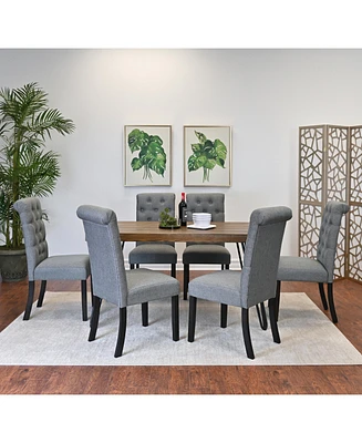 7-Piece Dining Set, Hairpin Dining Table with 6 Chairs, 4 Color Options