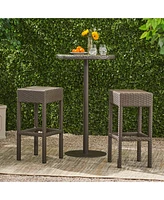 Milton Wicker Backless Bar Stool