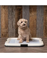 Iris Usa Potty Pad Holder, Fits 23"x23" or Larger, Square, Puppy Dog Pad Hoder, Secured Latches, Non-Skid Rubber Feet, High Polish Finish for Easy Cle