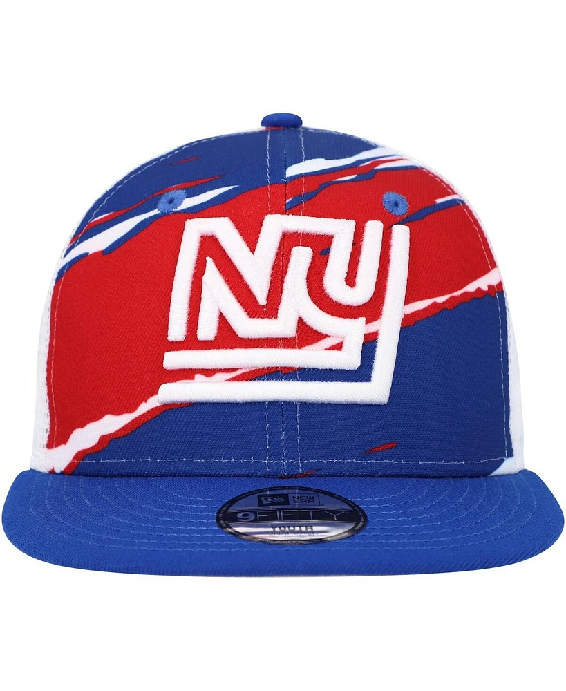 New Era Big Boys and Girls Royal New York Giants Tear 9FIFTY Snapback Hat