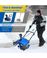 20" Electric Snow Thrower 120V 15Amp Snow Blower w/180° Rotatable Chute 2 Lights