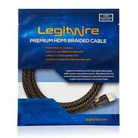 LegitWire 10 ft 4K High Speed Hdmi Cable - 18Gbps Hdmi 2.0 (4K 60hz Hdr Uhd 4:4:4 Chroma) - Ethernet - Locking Head