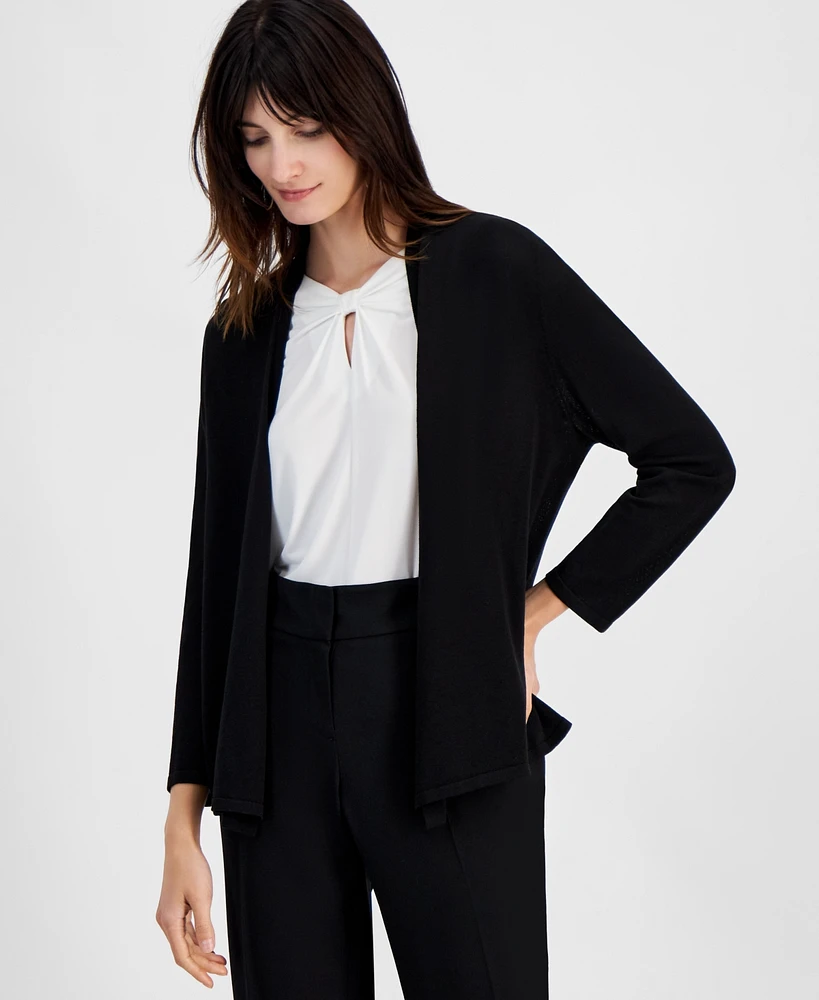 Kasper Women's Long Sleeve Cardigan Sweater, Regular & Petite