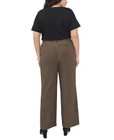 Vince Camuto Plus Size Plaid High Rise Wide-Leg Pants