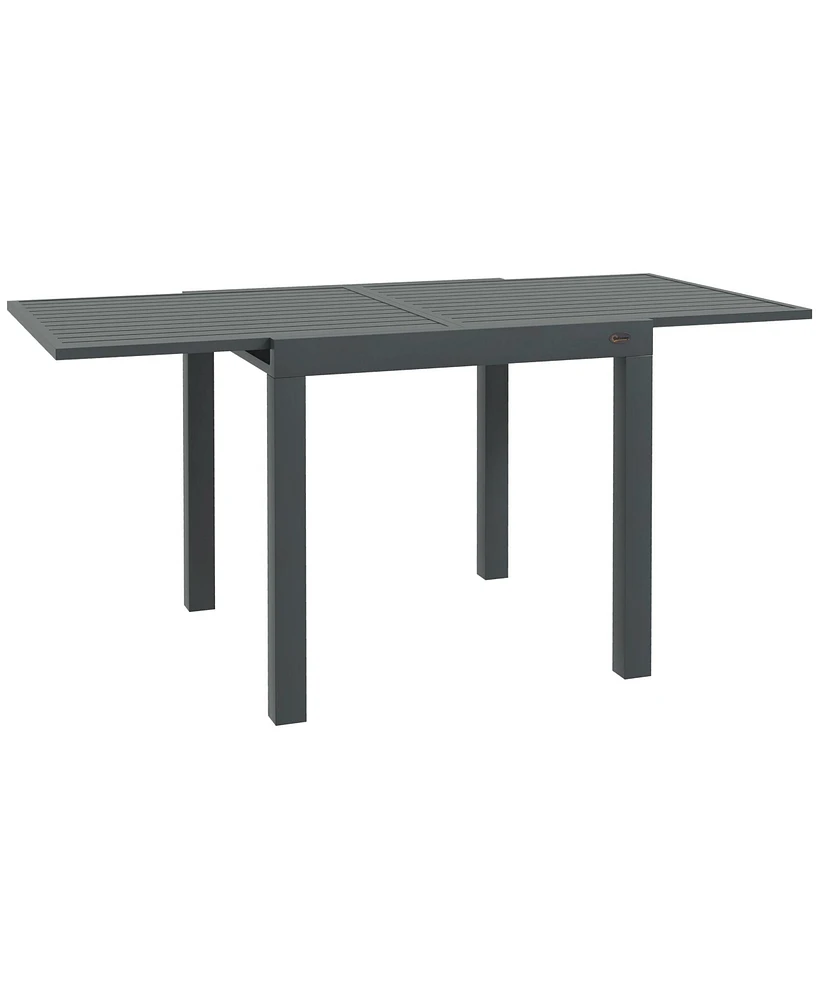 Outsunny Extendable Patio Dining Table for 4-6, Outdoor Dining Table,