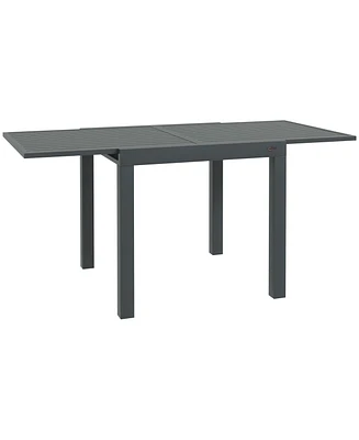 Outsunny Extendable Patio Dining Table for 4-6, Outdoor Dining Table,