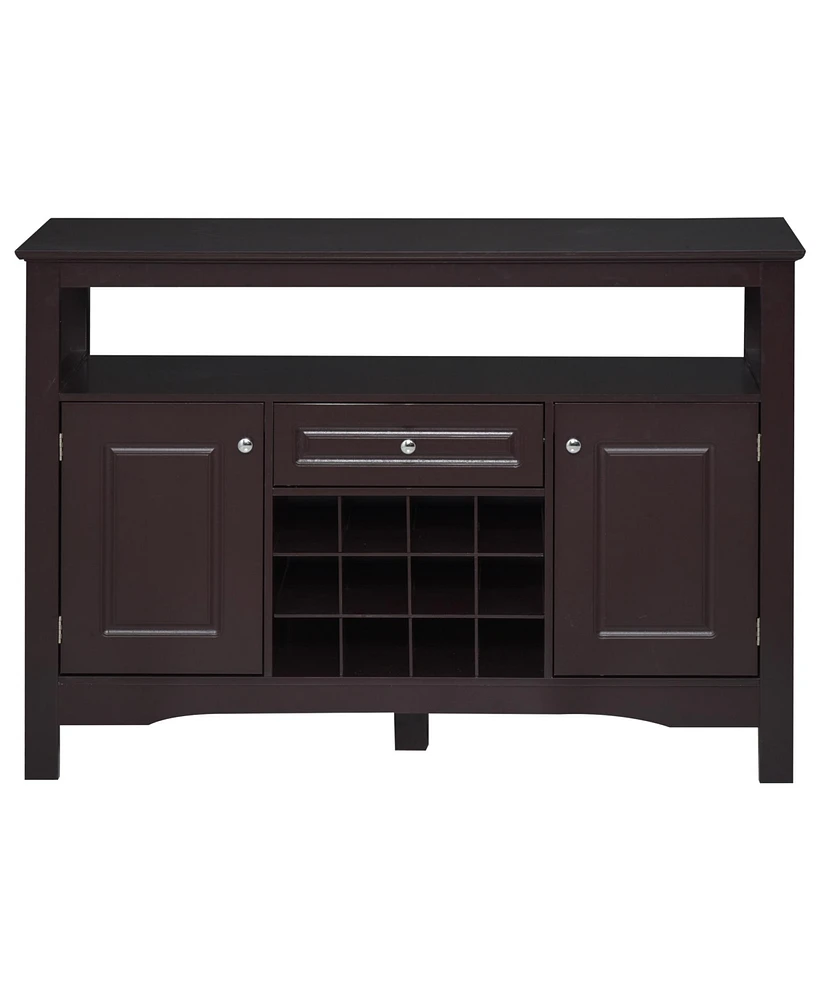 Homcom Modern Kitchen Buffet Cabinet Storage with Drawer and 12-Bottle Wine Rack