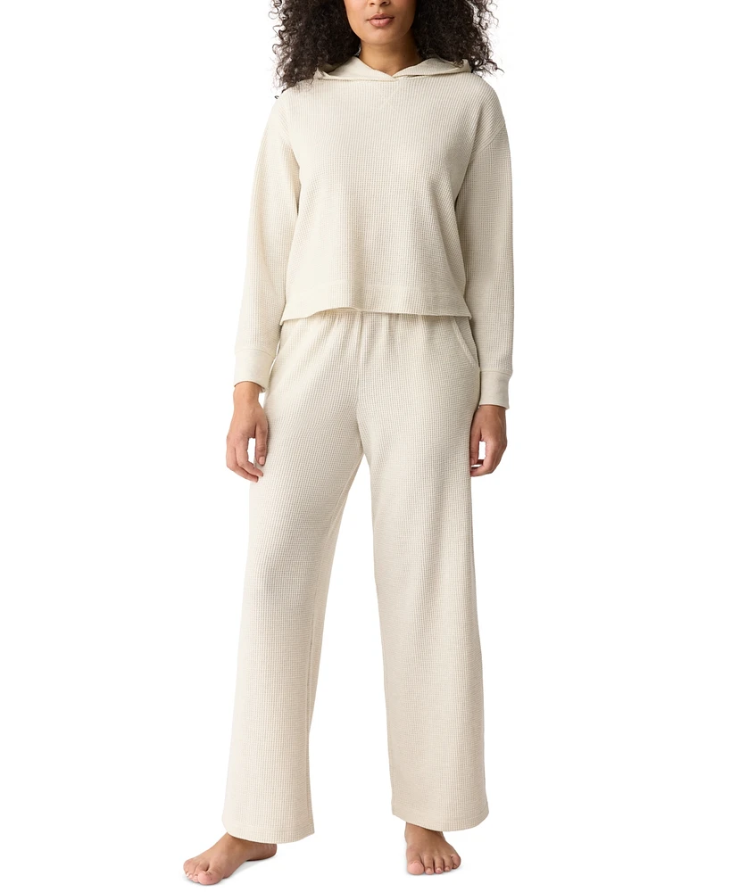 Gap GapBody Women's 2-Pc. Hooded Brushed Waffle Pajama Set