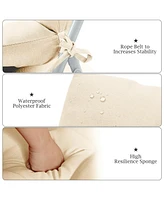 Tufted Patio High Back Chair Cushion with Non-Slip String Ties