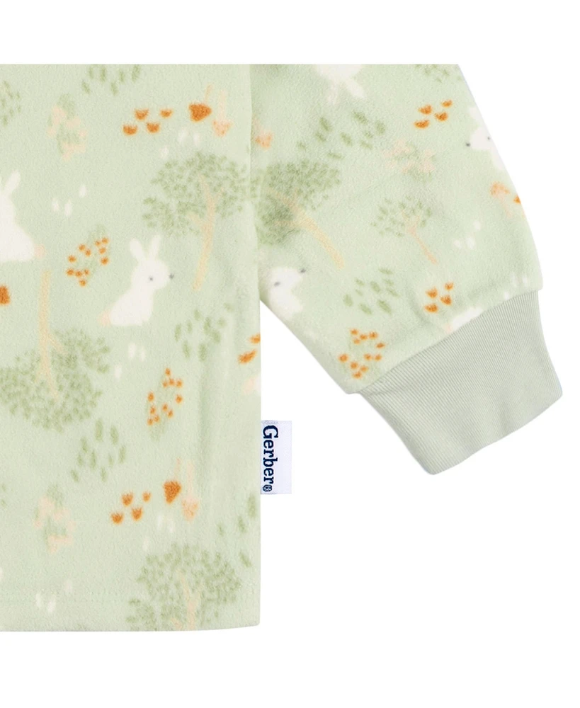 Gerber Baby Girls Long Sleeve Top and Pant Fleece Pajamas