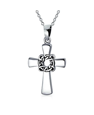 Bling Jewelry Viking Irish Celtic Knot Eternal Thorns of Christ Cross Pendant Necklace Sterling Silver 16 Inch