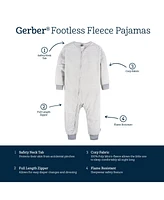 Toddler Boys' Footless Fleece Pajamas, 3-Pack