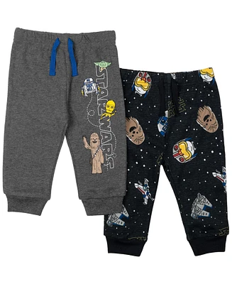 Star Wars Baby Boys Darth Vader Stormtrooper C-3PO Chewbacca R2-D2 Yoda 2 Pack Jogger Pants Newborn to