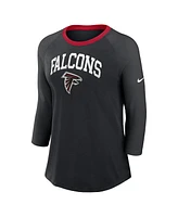 Nike Women's Black Atlanta Falcons Raglan 3/4 Sleeve T-Shirt