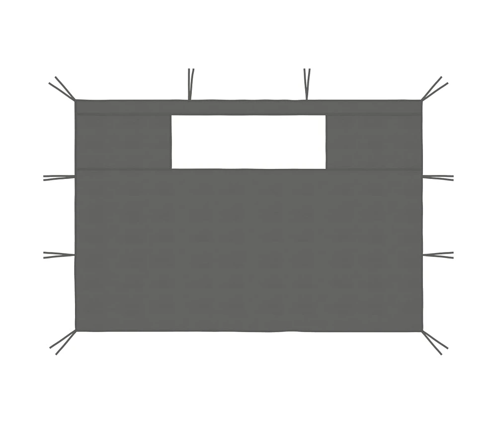 Gazebo Sidewalls with Windows 2 pcs Anthracite