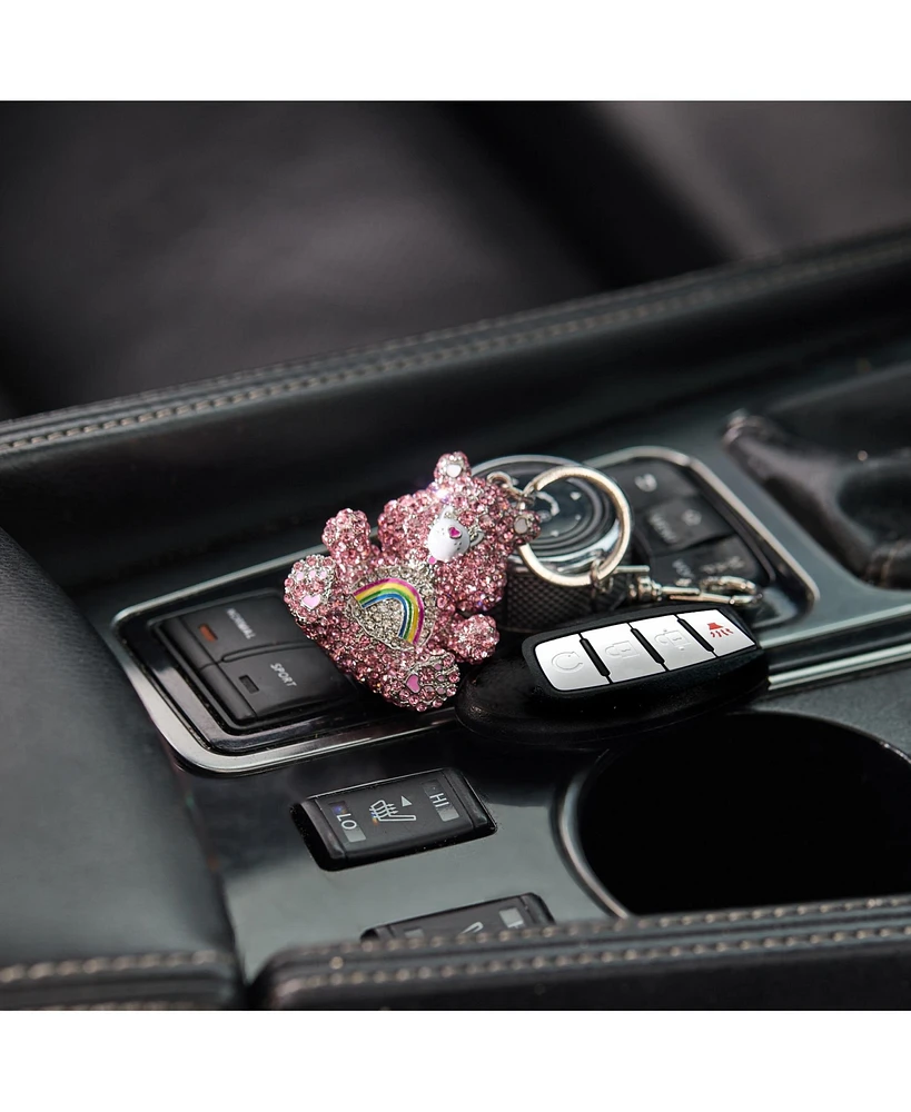 Care Bears Pave 3D Bling Cheer Bear Keychain - Bag Charm, Backpack Accessories, Travel Collectible Gift Keychains